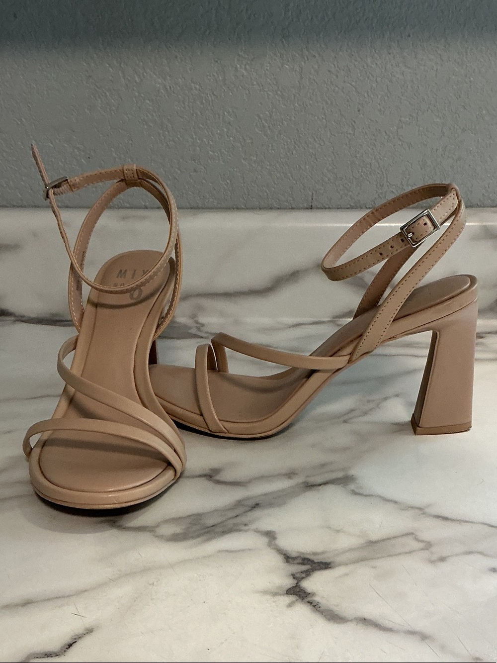 Mix No. 6 Nude Strappy Block Heel Sandals